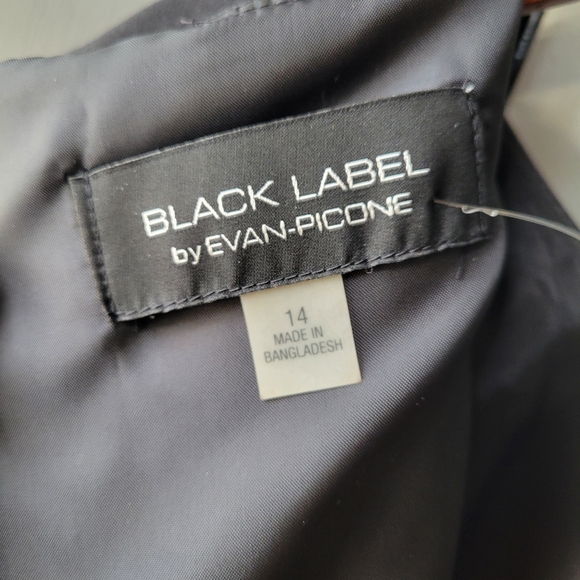 Black Label by Evan Picone Black Pencil Dress Size 14 Knee Length Sleeveless - Picture 5 of 9